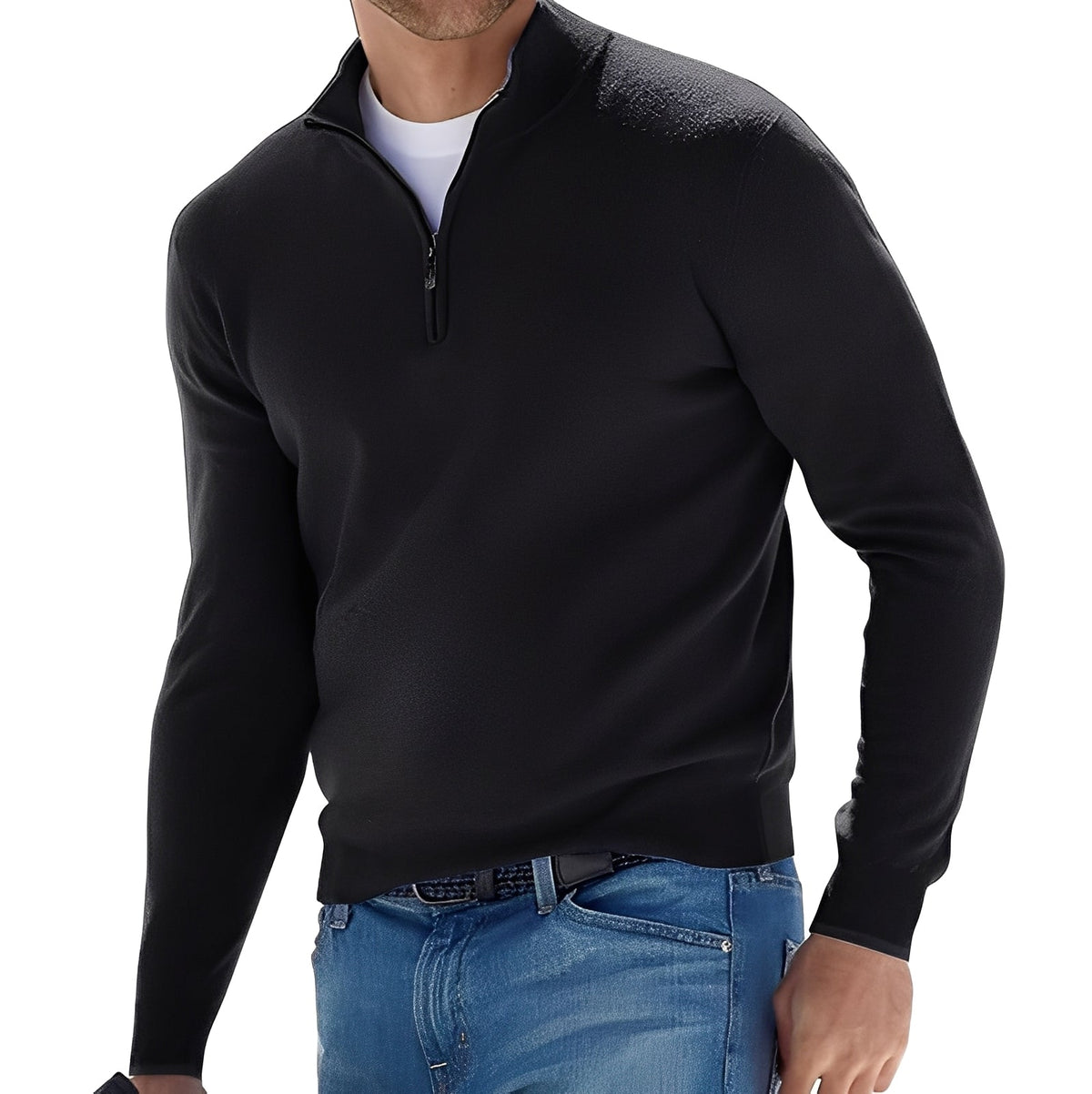 Ralph - Bequemer Pullover mit halbem Reißverschluss