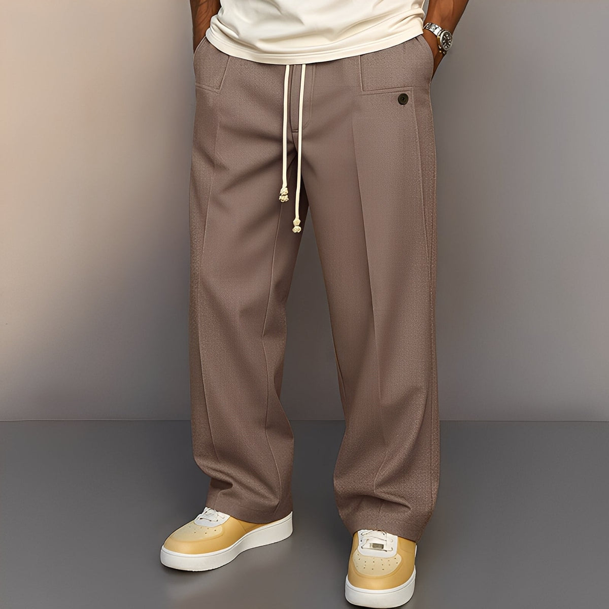 Kevin - Lässige, gerade Hose mit weitem Bein für Herren