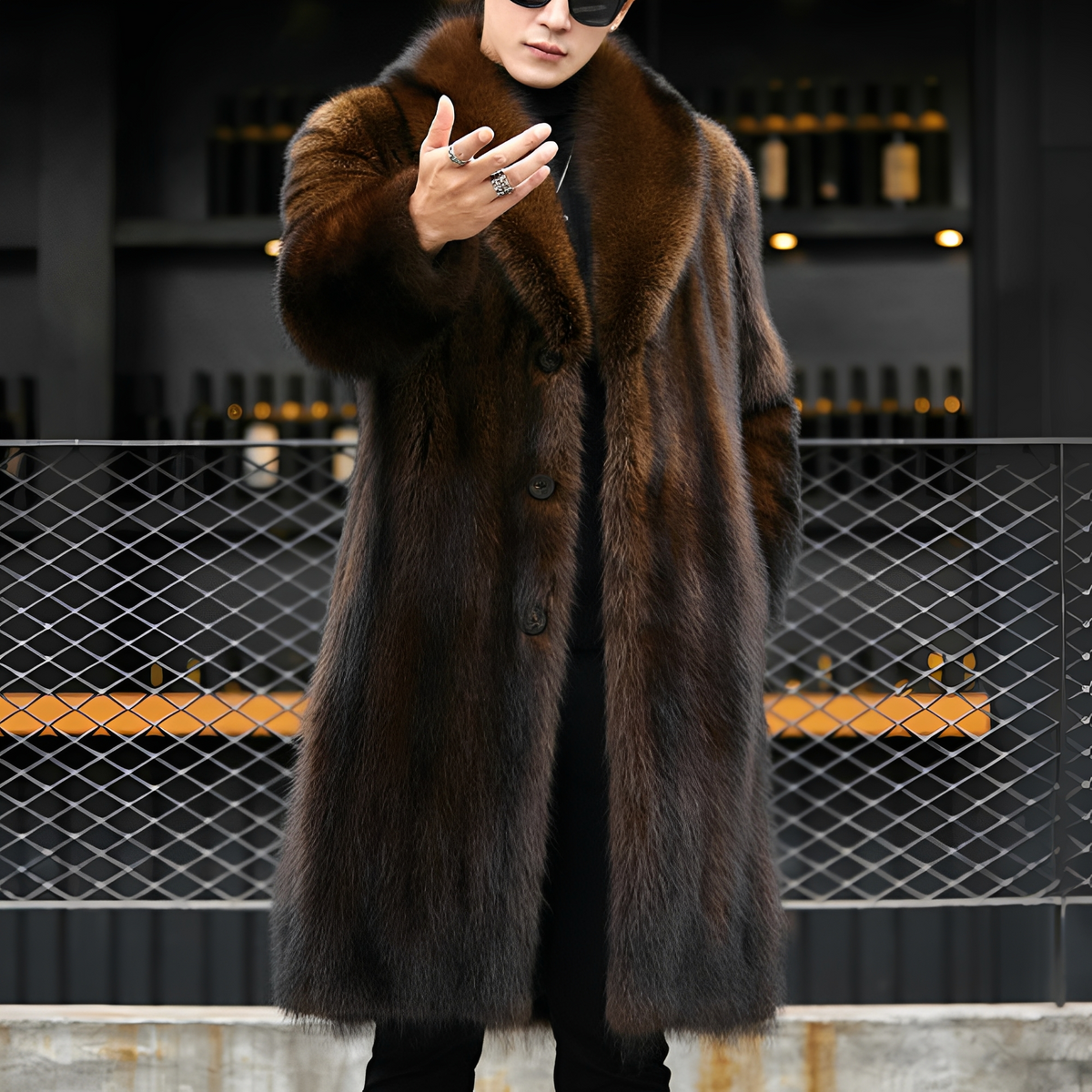 Matteo - Eleganter langer Herrenmantel mit edler Optik