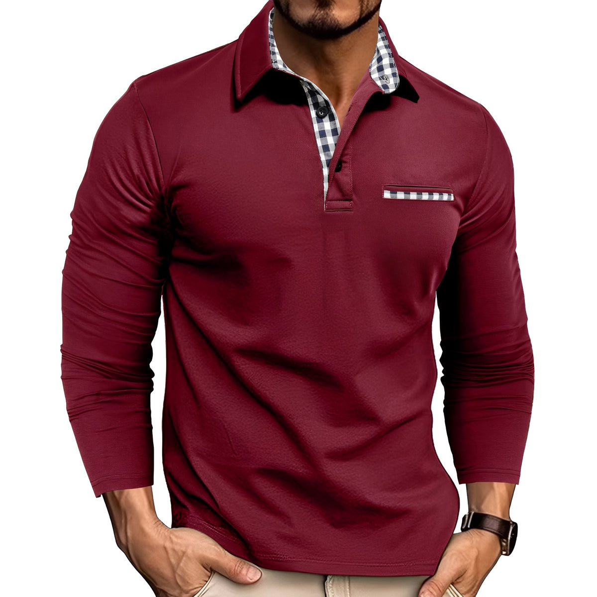 Rupert - Bequemes Langarm-Poloshirt für Herren