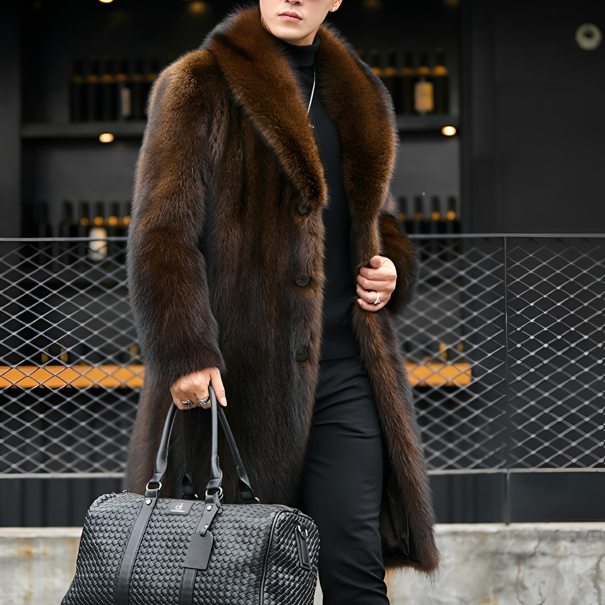 Matteo - Eleganter langer Herrenmantel mit edler Optik