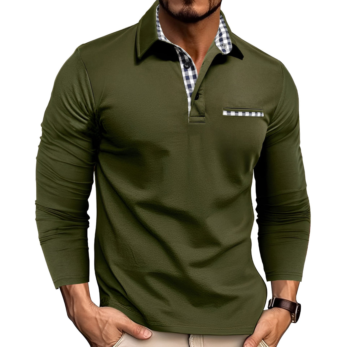 Rupert - Bequemes Langarm-Poloshirt für Herren