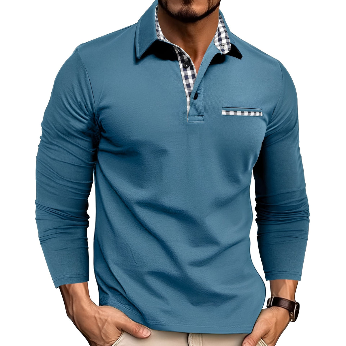 Rupert - Bequemes Langarm-Poloshirt für Herren