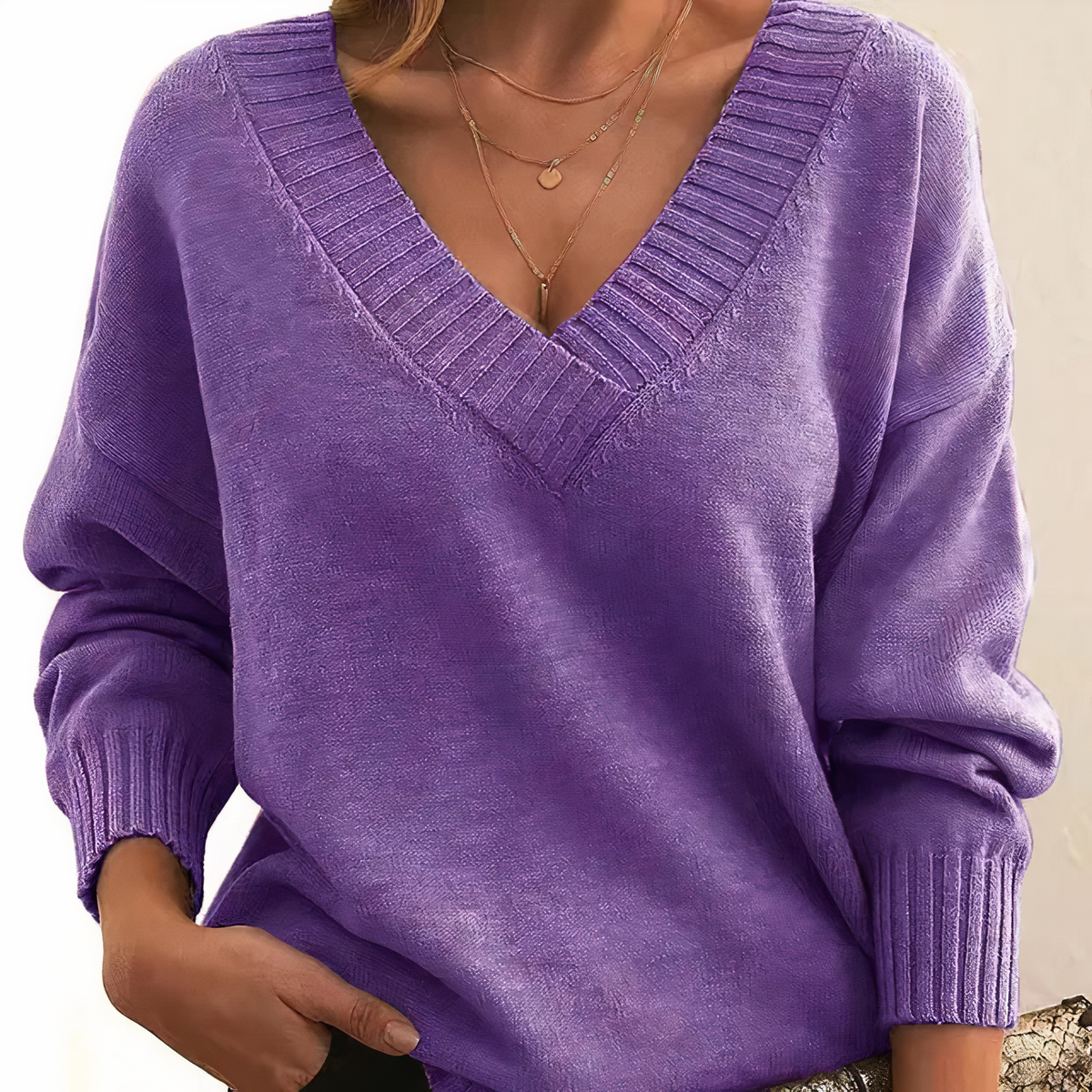 Herbst - Eleganter und komfortabler V-Ausschnitt-Pullover
