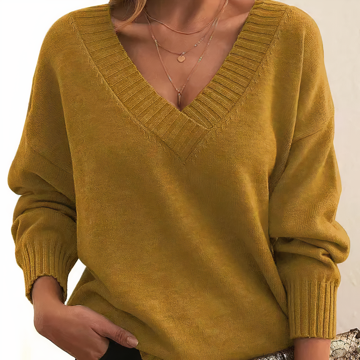 Herbst - Eleganter und komfortabler V-Ausschnitt-Pullover