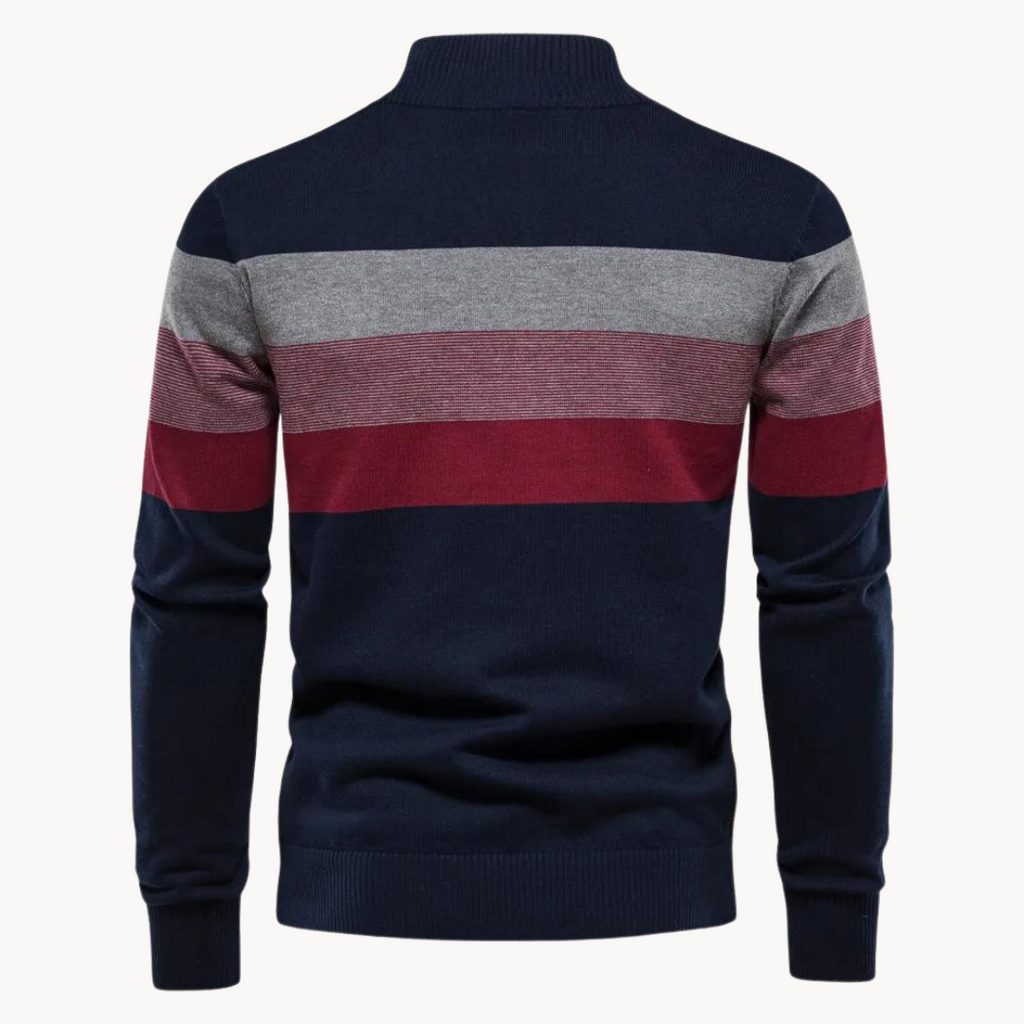 Aurullo - Komfortabler Pullover mit halbem Reißverschluss