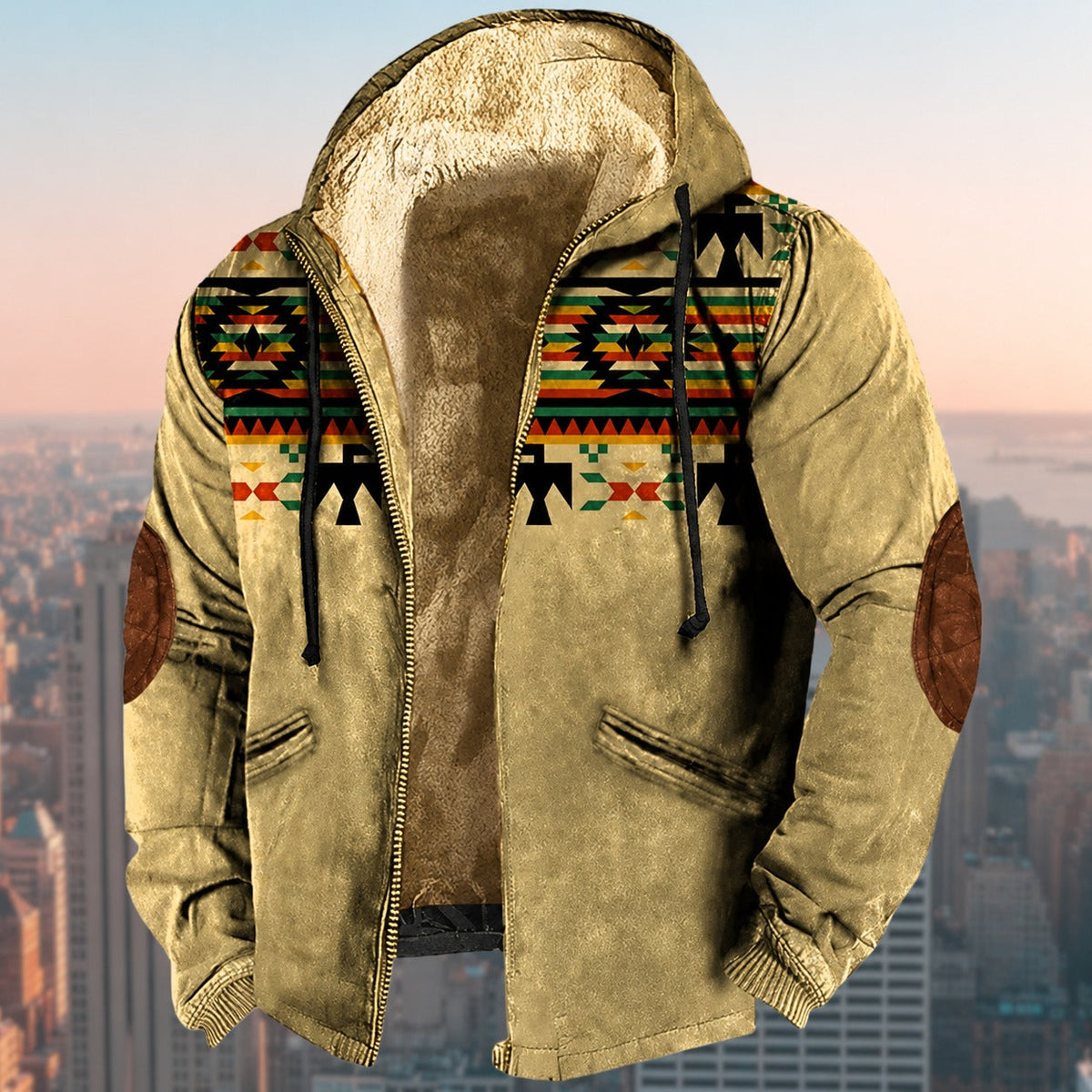 Laszlo - Kapuzenjacke mit Tribal-Muster für Herren