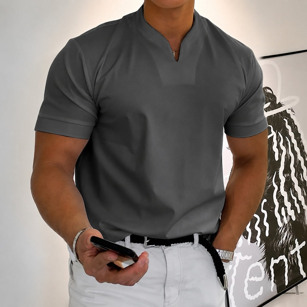 Jason - Kurzarm Fitness T-Shirt Herren