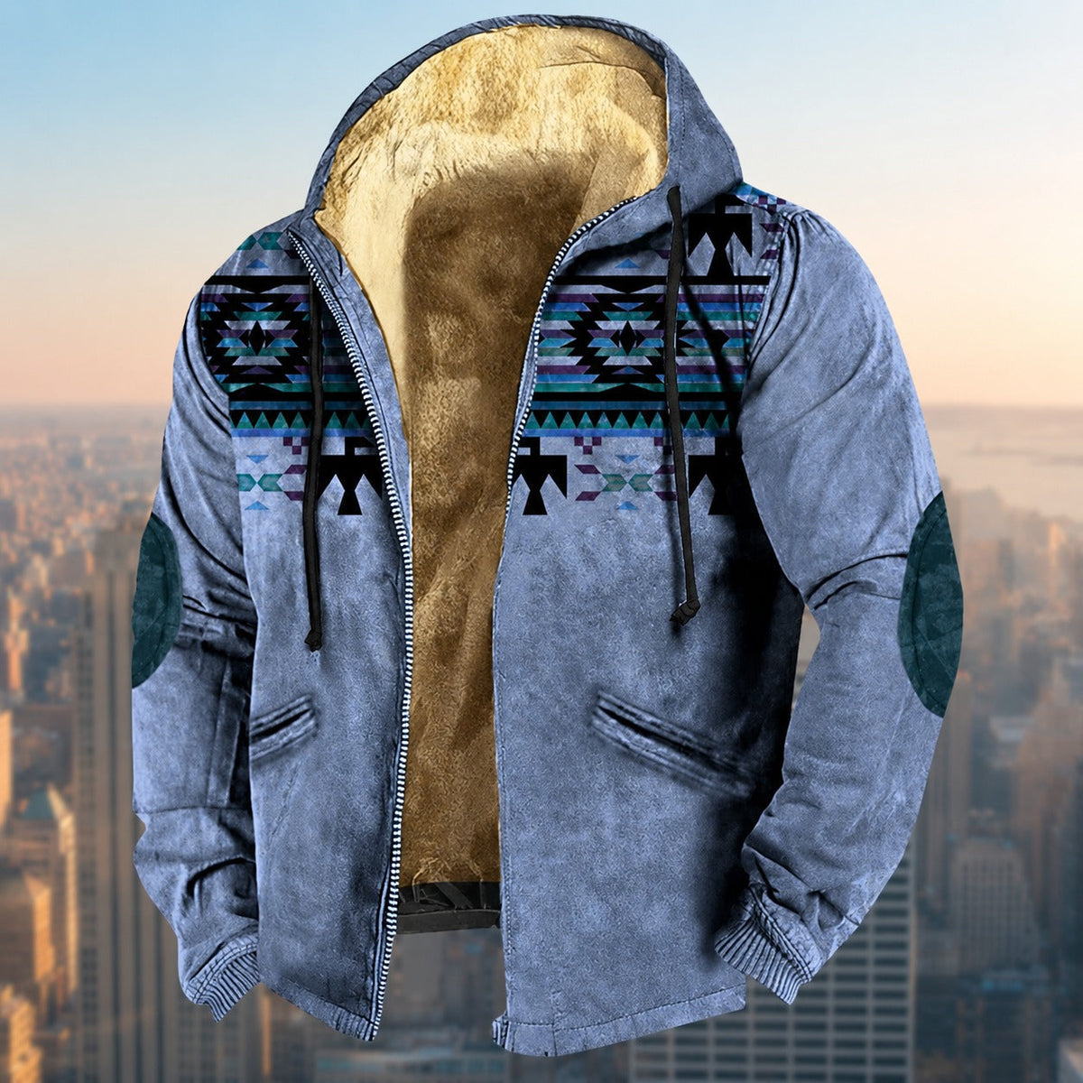 Laszlo - Kapuzenjacke mit Tribal-Muster für Herren