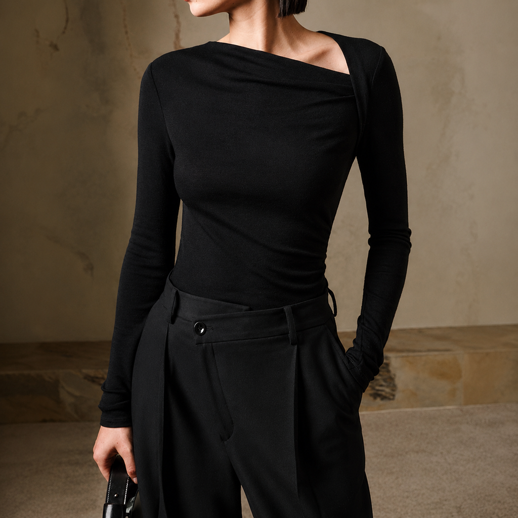 Selina - Langarmshirt mit schrägem Design