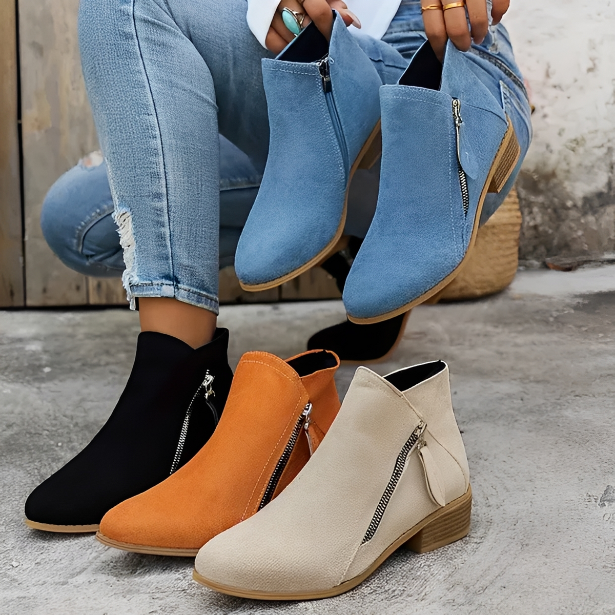 Klara - Elegante und modische Stiefel mit Reißverschluss