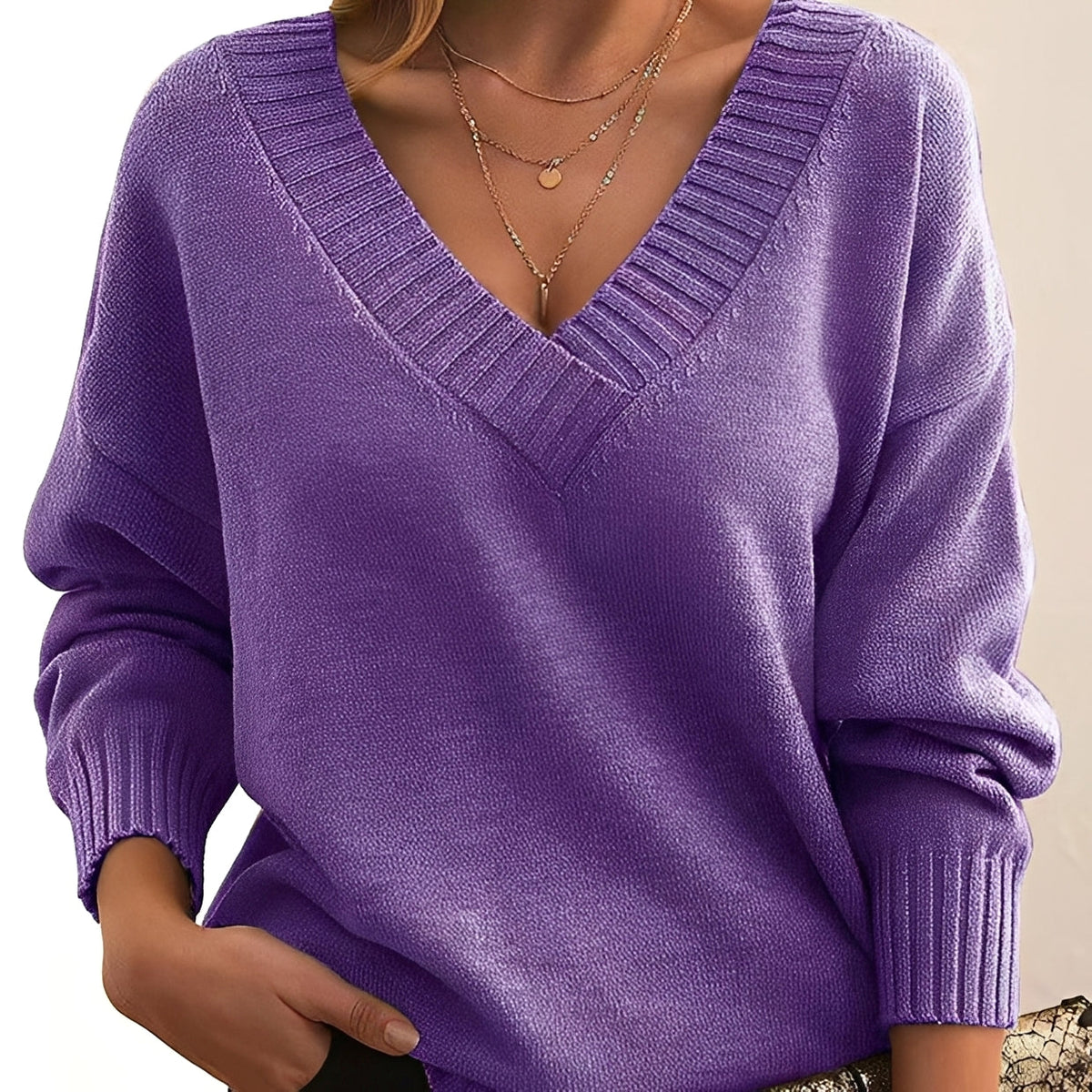 Mollie - Schicker und komfortabler V-Ausschnitt-Pullover