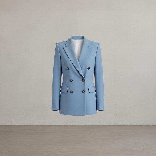 Blauer Polyesterblazer