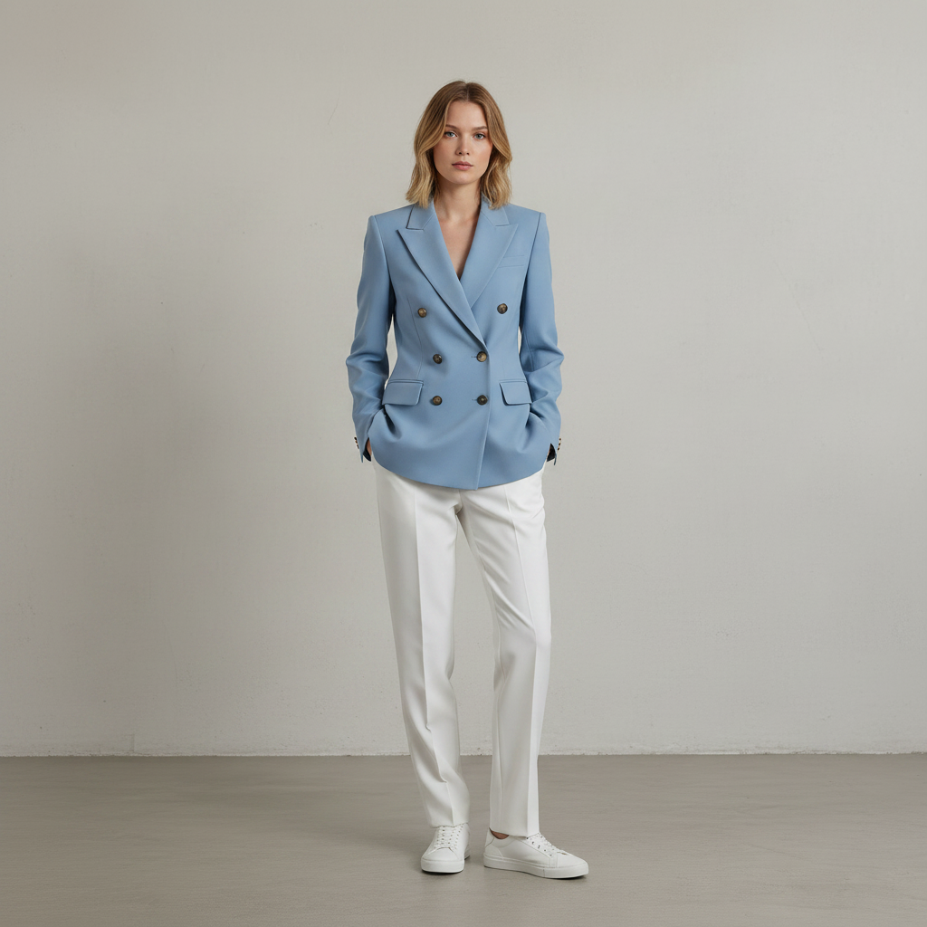 Blauer Polyesterblazer