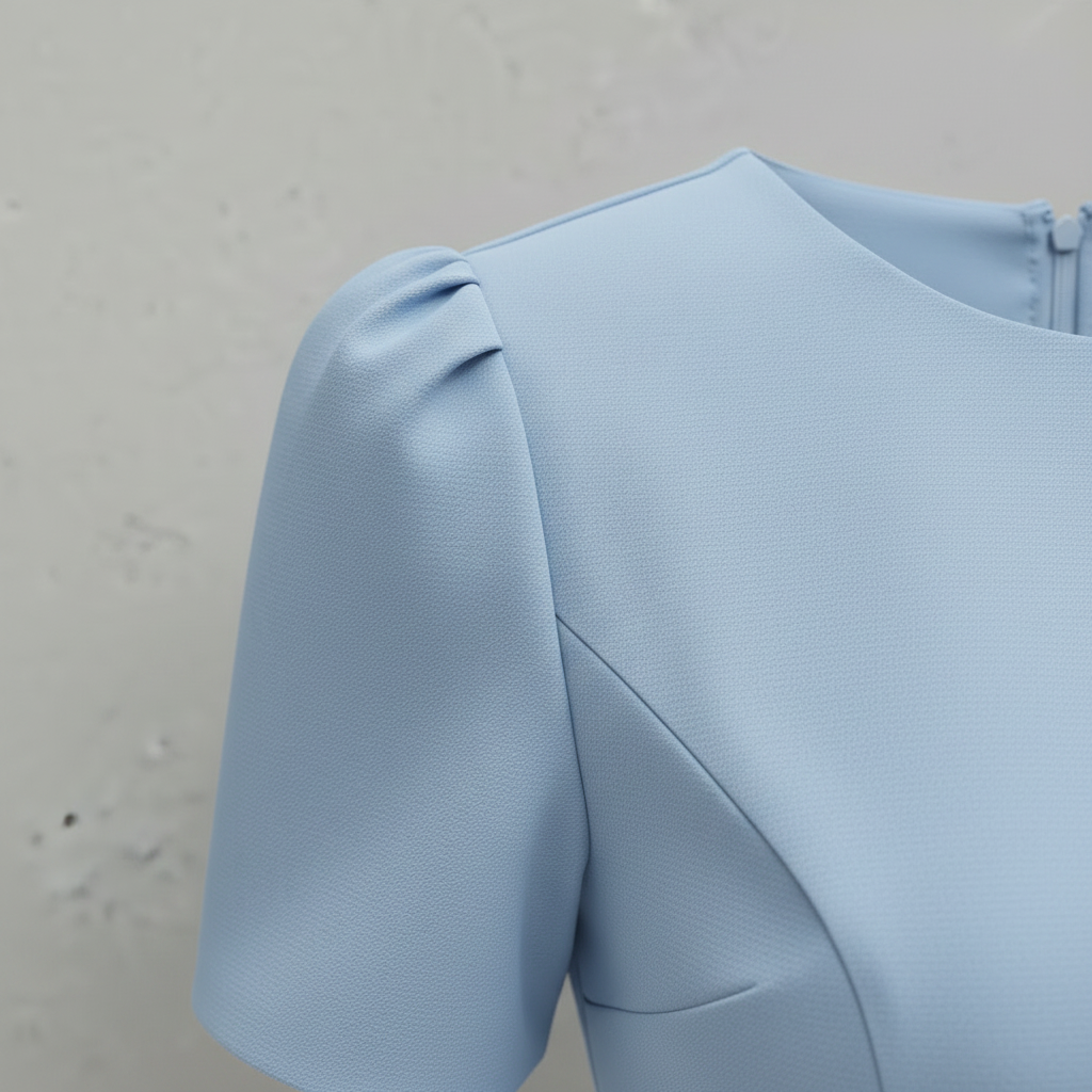 Blaues Baumwoll-Peplum-Top