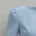 Blaues Baumwoll-Peplum-Top