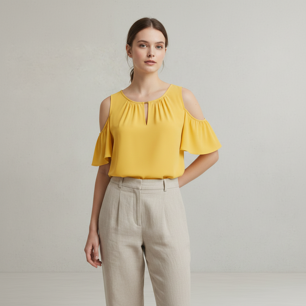 Gelbe Chiffonbluse