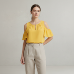Gelbe Chiffonbluse