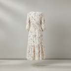 Beige Baumwollkleid
