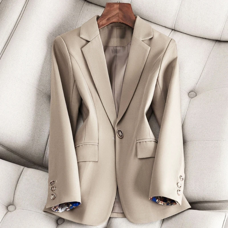 Damen Blazer mit Ein-Knopf-Verschluss und Reverskragen - Figurbetonte Passform