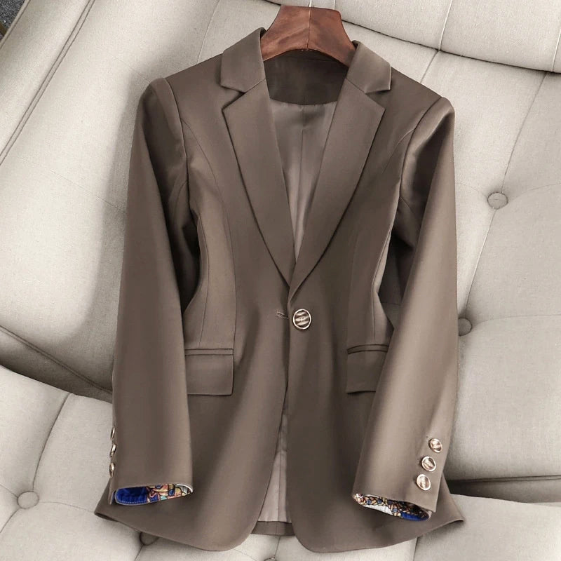 Damen Blazer mit Ein-Knopf-Verschluss und Reverskragen - Figurbetonte Passform
