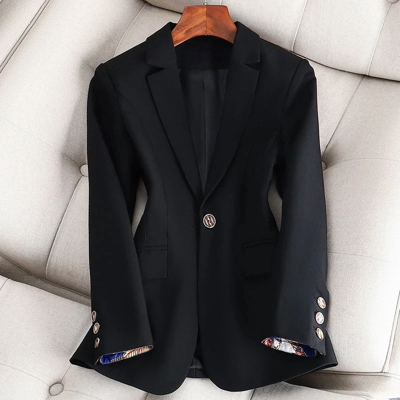 Damen Blazer mit Ein-Knopf-Verschluss und Reverskragen - Figurbetonte Passform