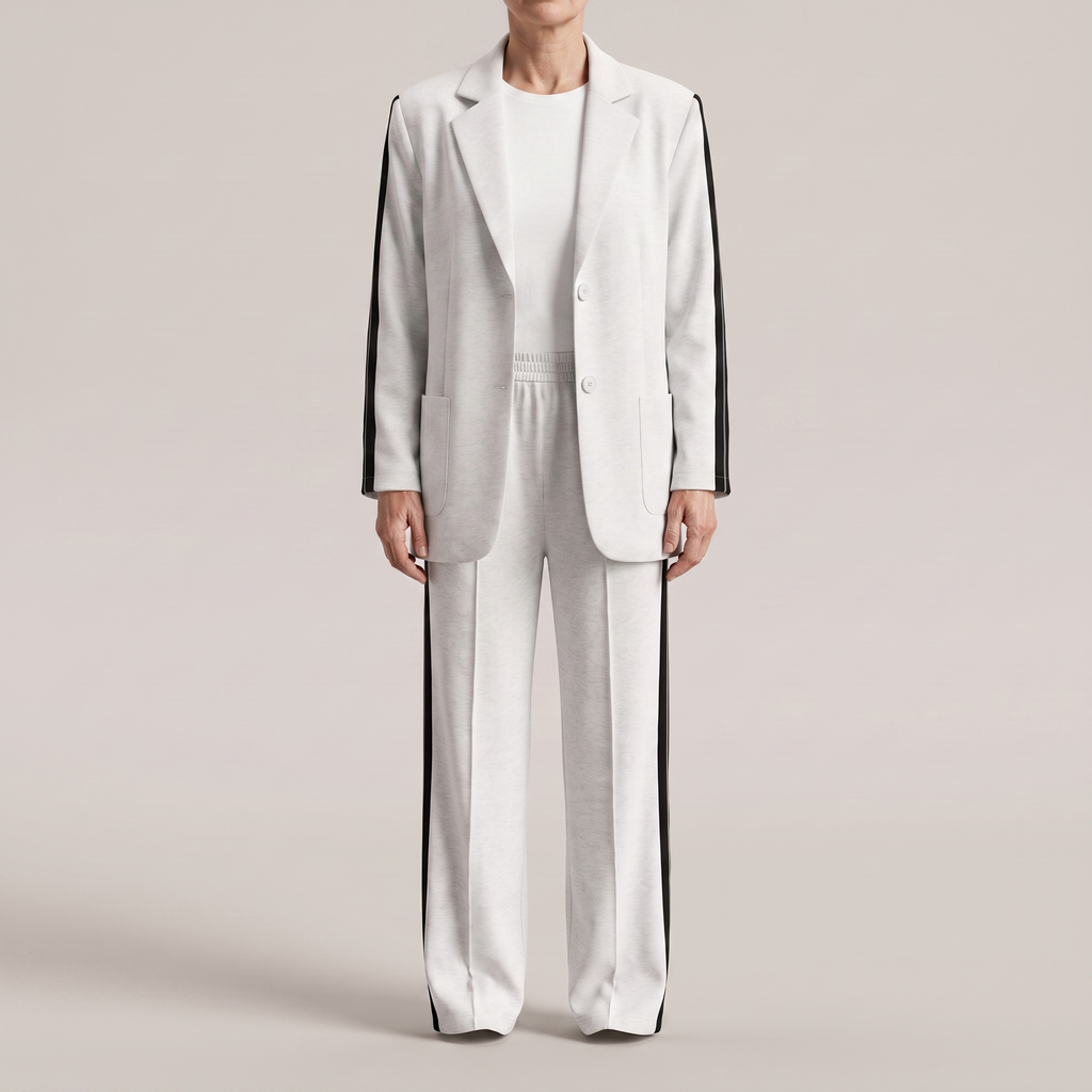 Damen Business Anzug - Zweiteiliges Set mit Blazer und weiter Hose mit Seitenschlitz