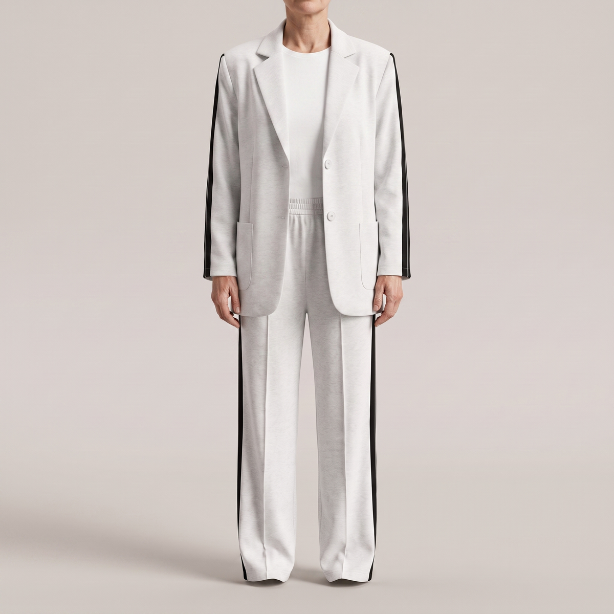 Damen Business Anzug - Zweiteiliges Set mit Blazer und weiter Hose mit Seitenschlitz