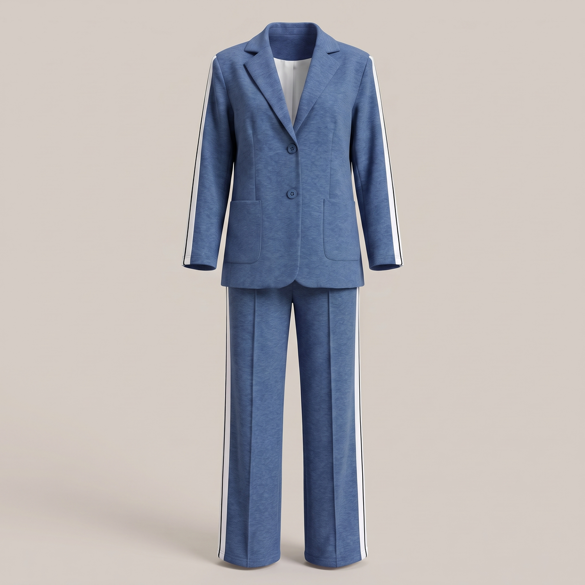 Damen Business Anzug - Zweiteiliges Set mit Blazer und weiter Hose mit Seitenschlitz