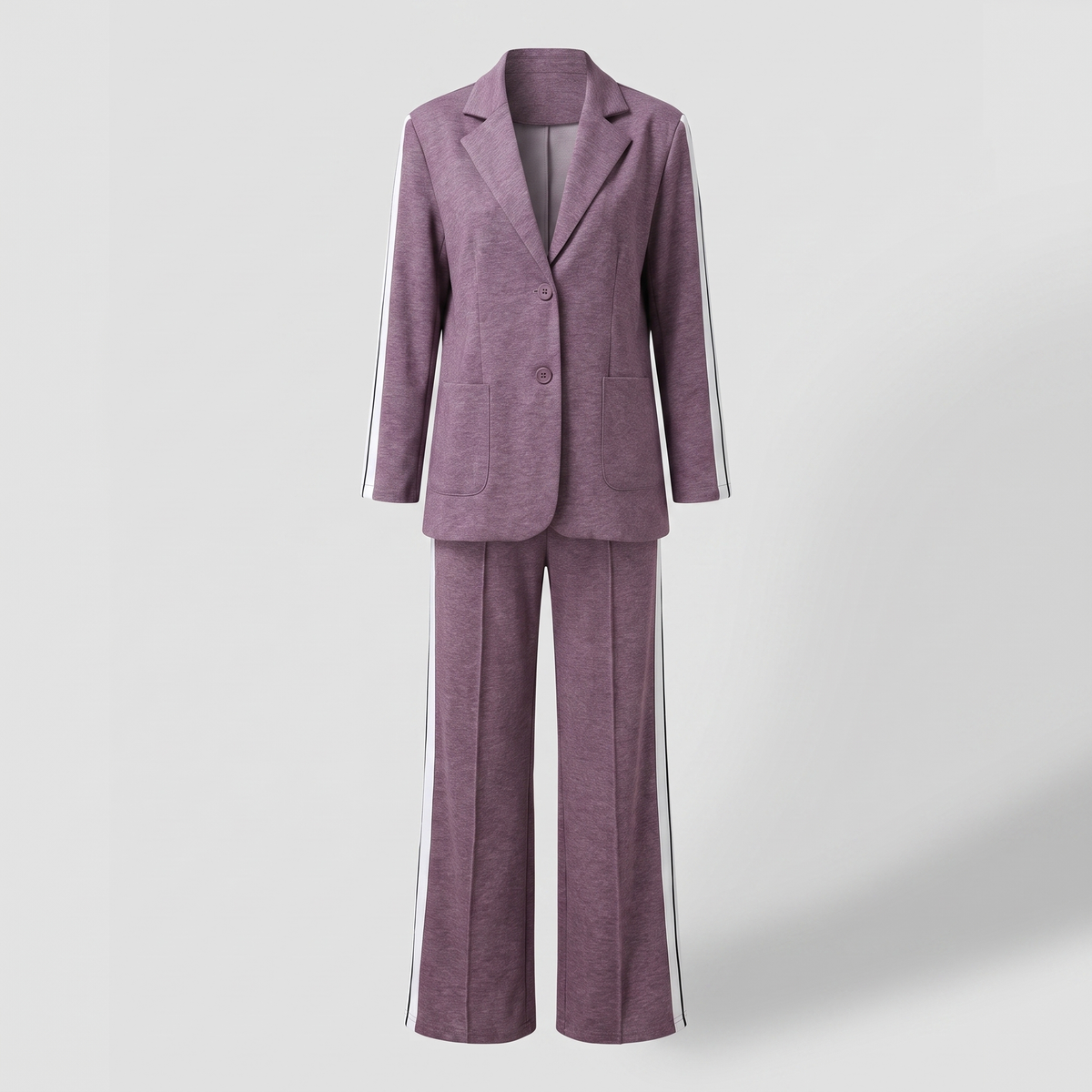 Damen Business Anzug - Zweiteiliges Set mit Blazer und weiter Hose mit Seitenschlitz