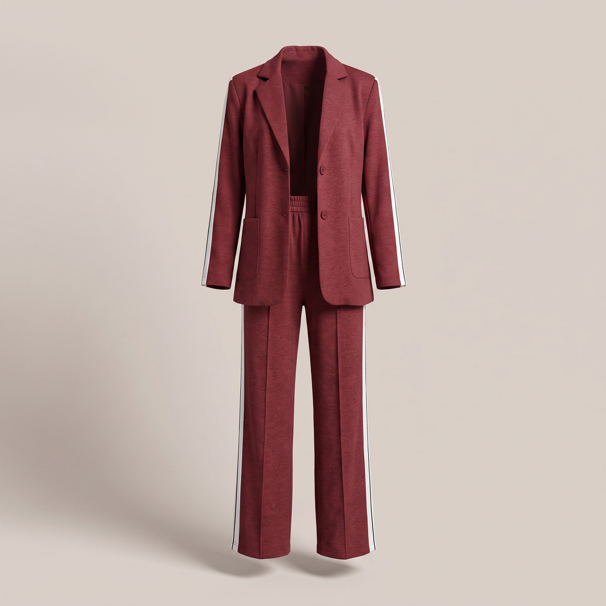 Damen Business Anzug - Zweiteiliges Set mit Blazer und weiter Hose mit Seitenschlitz