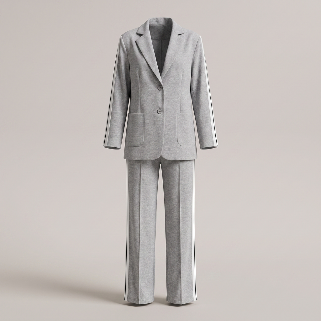 Damen Business Anzug - Zweiteiliges Set mit Blazer und weiter Hose mit Seitenschlitz