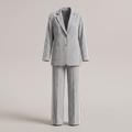 Damen Business Anzug - Zweiteiliges Set mit Blazer und weiter Hose mit Seitenschlitz