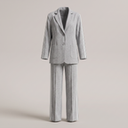 Damen Business Anzug - Zweiteiliges Set mit Blazer und weiter Hose mit Seitenschlitz