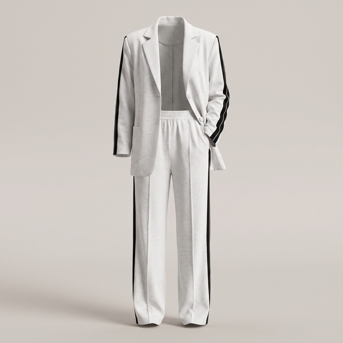 Damen Business Anzug - Zweiteiliges Set mit Blazer und weiter Hose mit Seitenschlitz