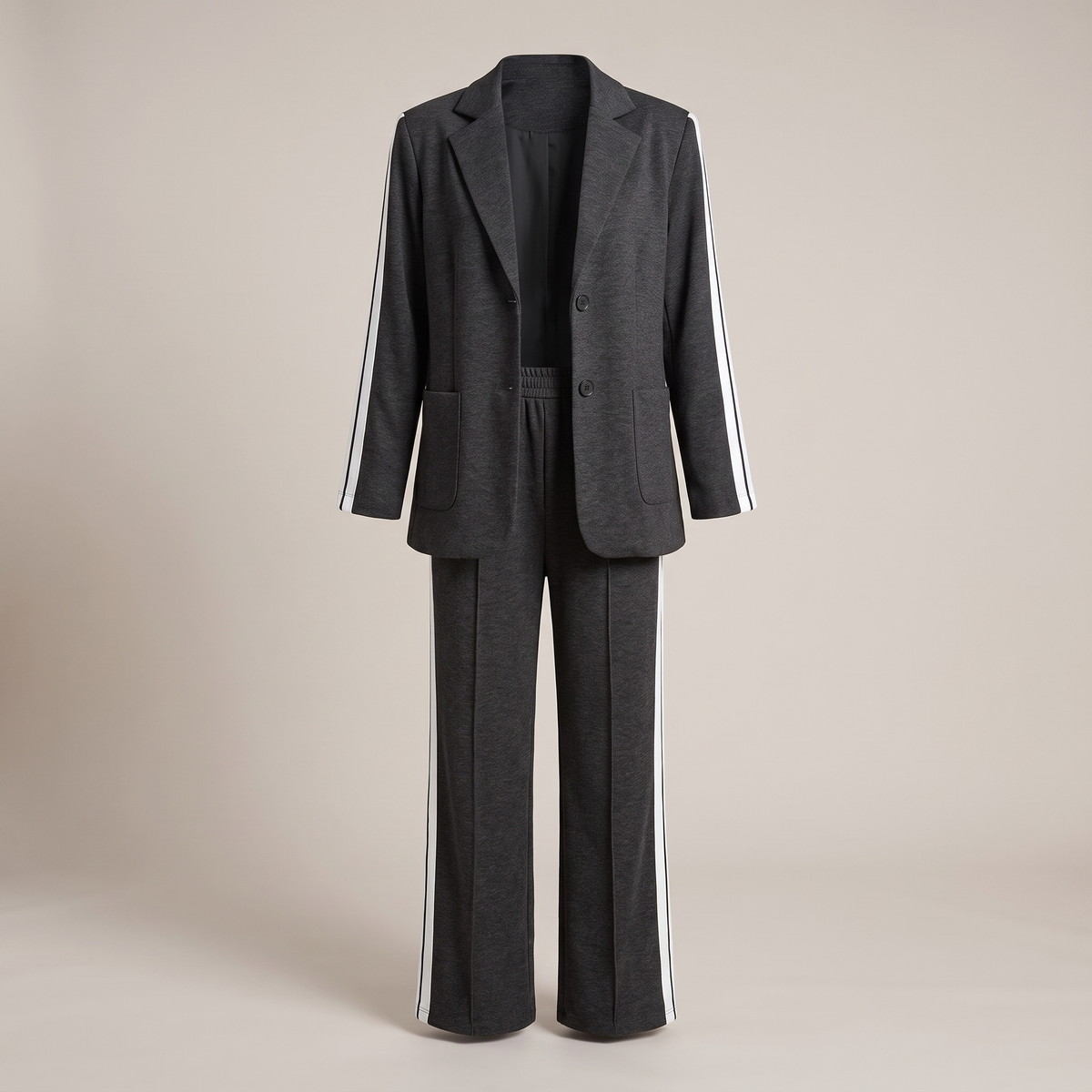 Damen Business Anzug - Zweiteiliges Set mit Blazer und weiter Hose mit Seitenschlitz