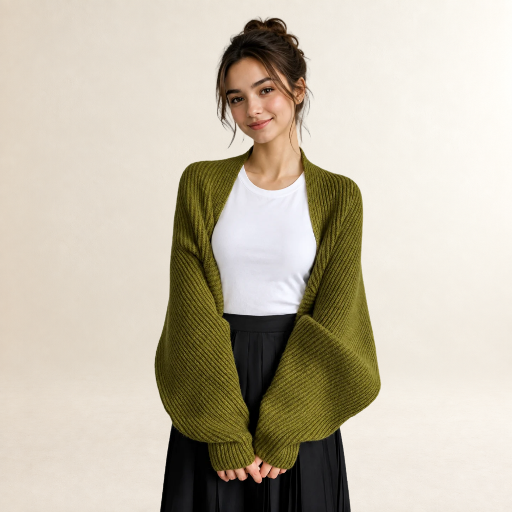 Damen Cardigan Offene Front Rippstruktur Lange Ärmel lockere Passform
