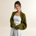Damen Cardigan Offene Front Rippstruktur Lange Ärmel lockere Passform