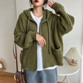 Damen Kapuzen Cardigan - Reißverschluss, Taschen und weiter Schnitt