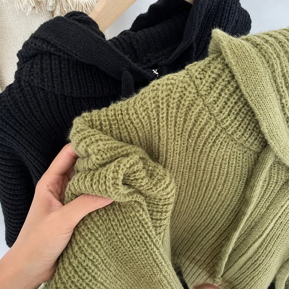 Damen Kapuzen Cardigan - Reißverschluss, Taschen und weiter Schnitt