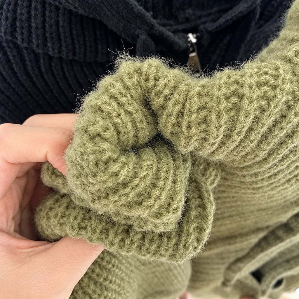 Damen Kapuzen Cardigan - Reißverschluss, Taschen und weiter Schnitt