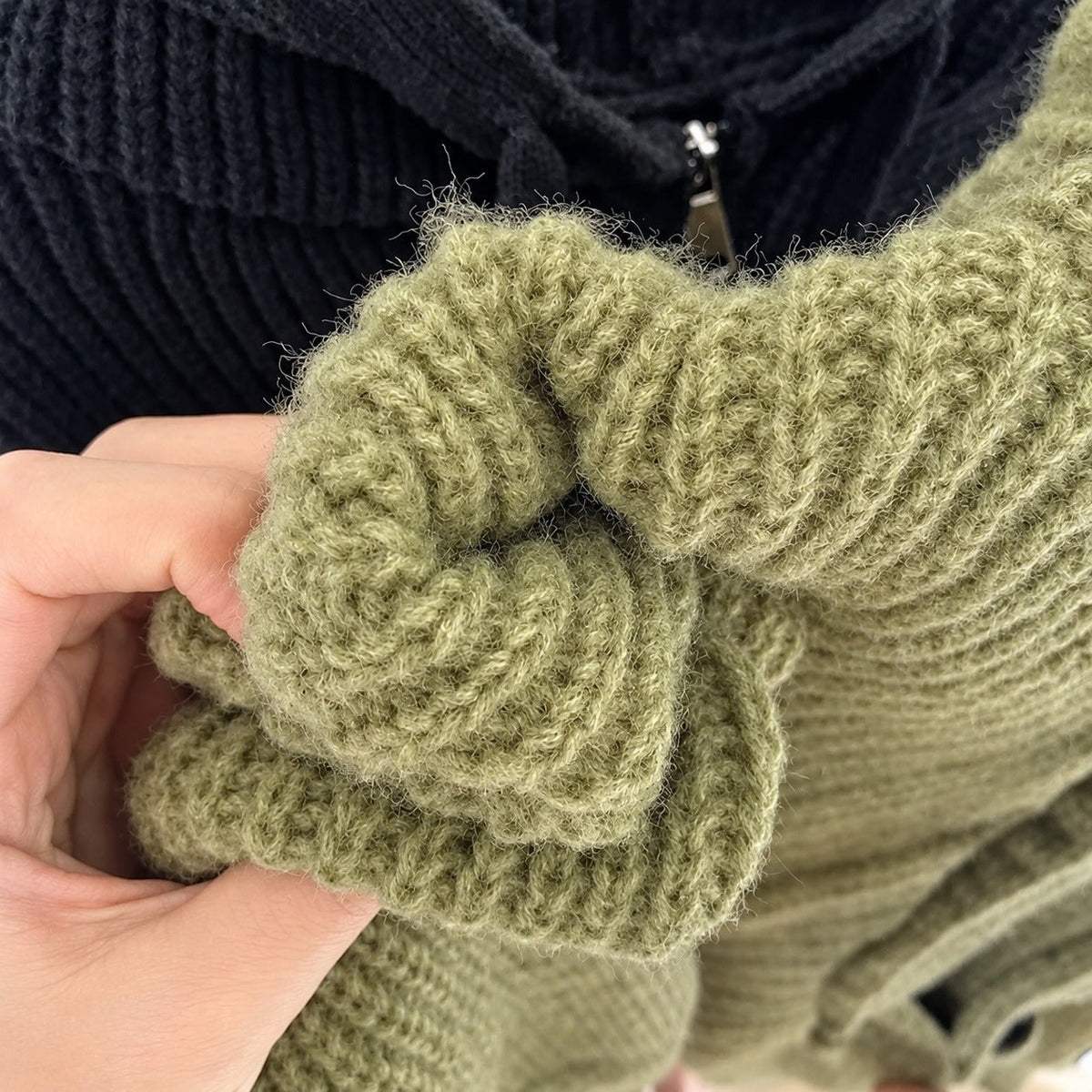 Damen Kapuzen Cardigan - Reißverschluss, Taschen und weiter Schnitt