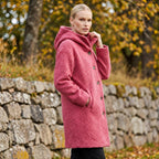 Damen Longcoat mit Kapuze und Knopfverschluss - Entspannt geschnitten