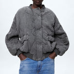 Damen Steppjacke - Oversized Fit mit Druckknöpfen und Taschen
