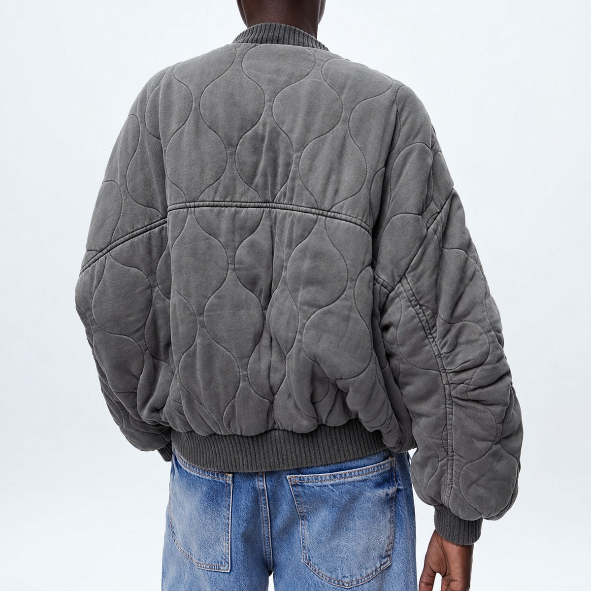 Damen Steppjacke - Oversized Fit mit Druckknöpfen und Taschen