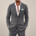 Herren Anzugset Zweiteiler Sakko mit Hose Einreiher Tailored Fit