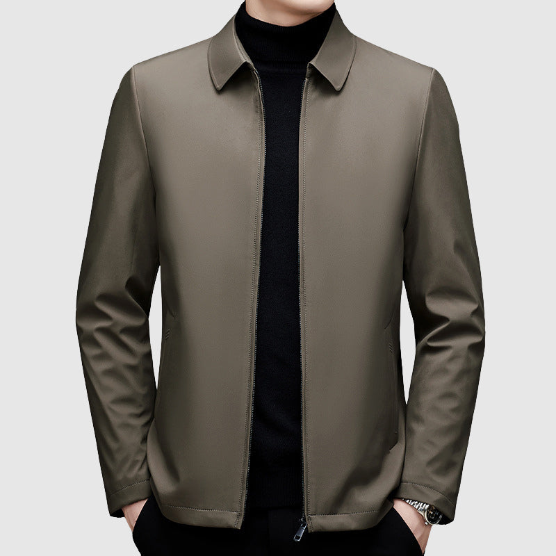 Herren Casual-Jacke mit Reißverschluss und Polokragen - Normale Passform