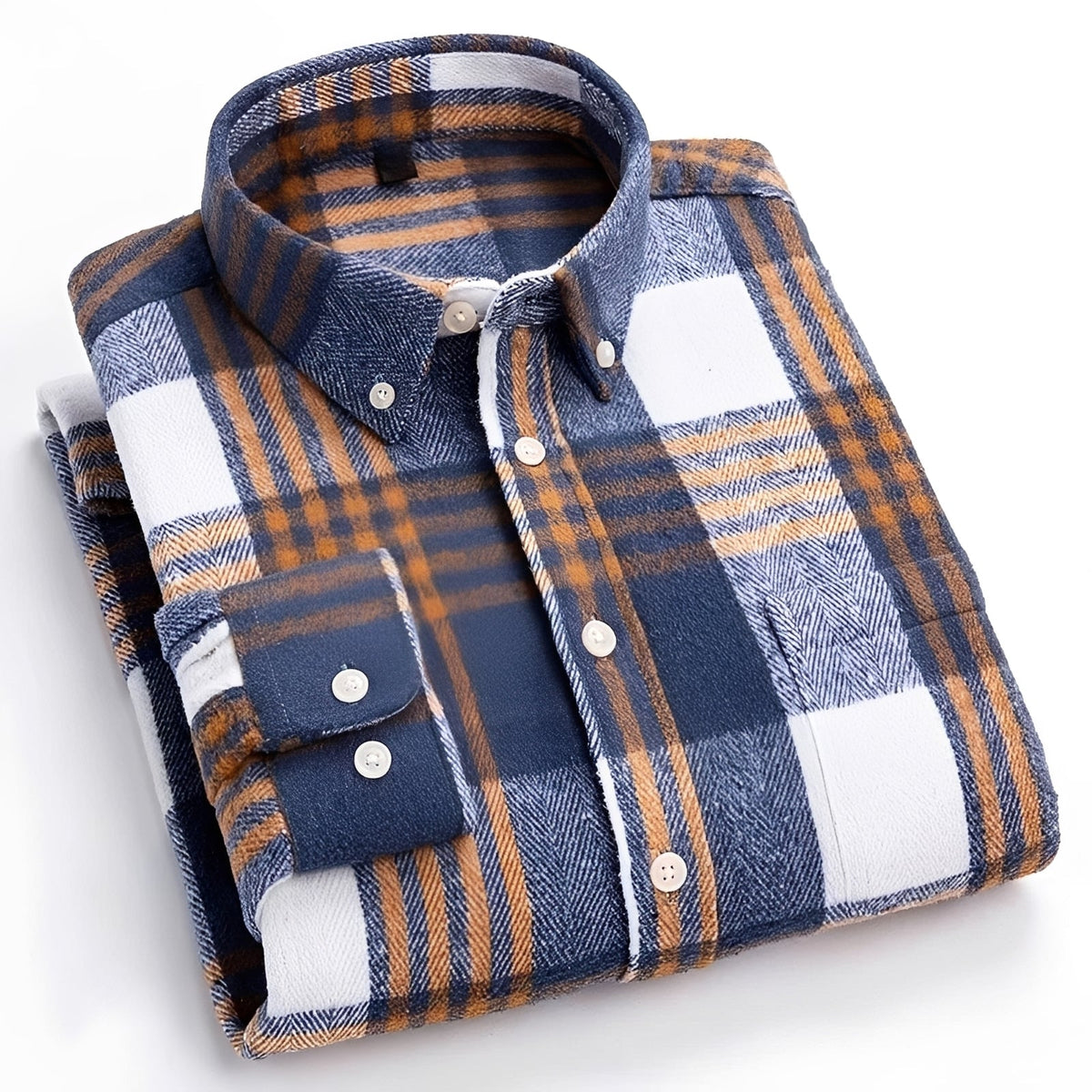 Herren Hemd mit Button-Down-Kragen - Karo-Muster, entspannter Schnitt