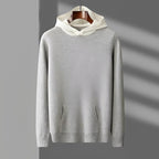 Herren Hoodie mit Knopfverschluss und Kontrastkragen - Normaler Schnitt