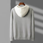 Herren Hoodie mit Knopfverschluss und Kontrastkragen - Normaler Schnitt